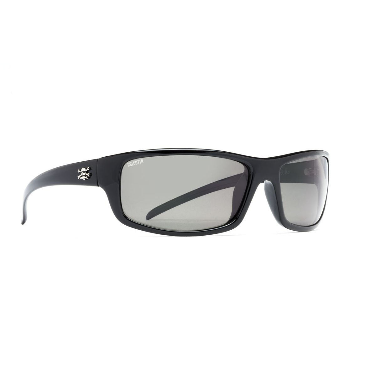 Calcutta Meads Polarized Sunglasses Shiny Black/Blue Mirror Lens