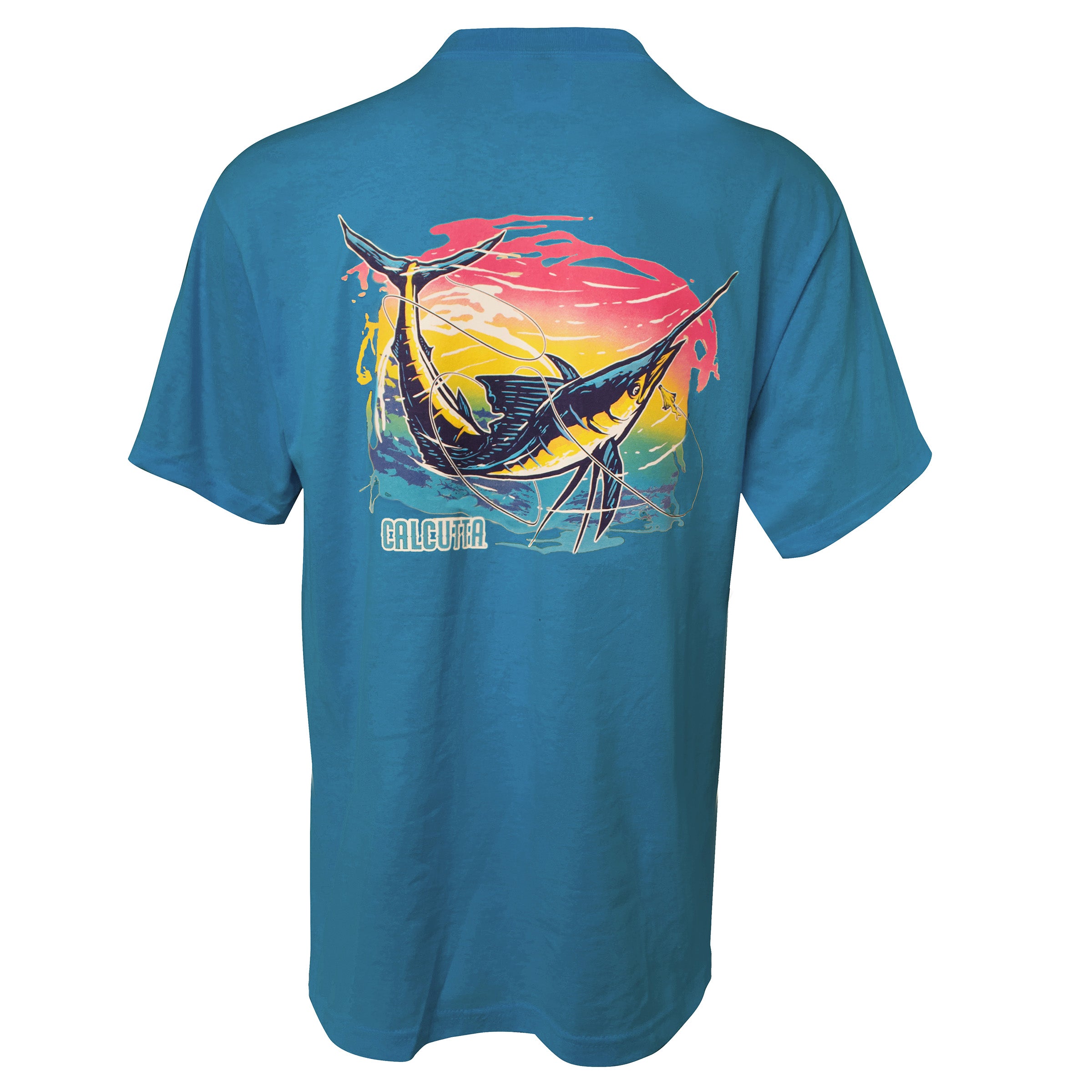 Men's Watercolor Marlin T-shirt turquoise