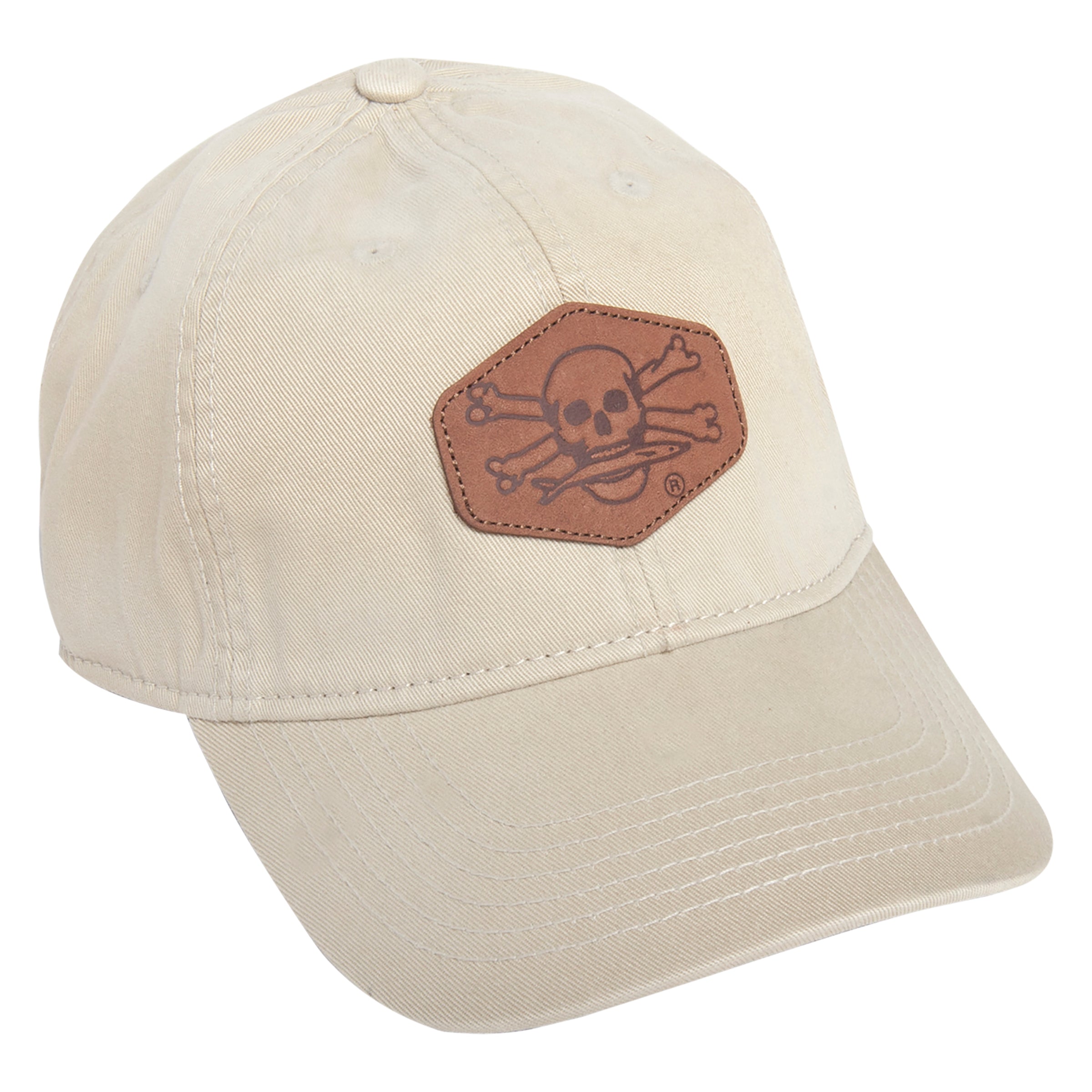 Khaki Calcutta hat with leather patch