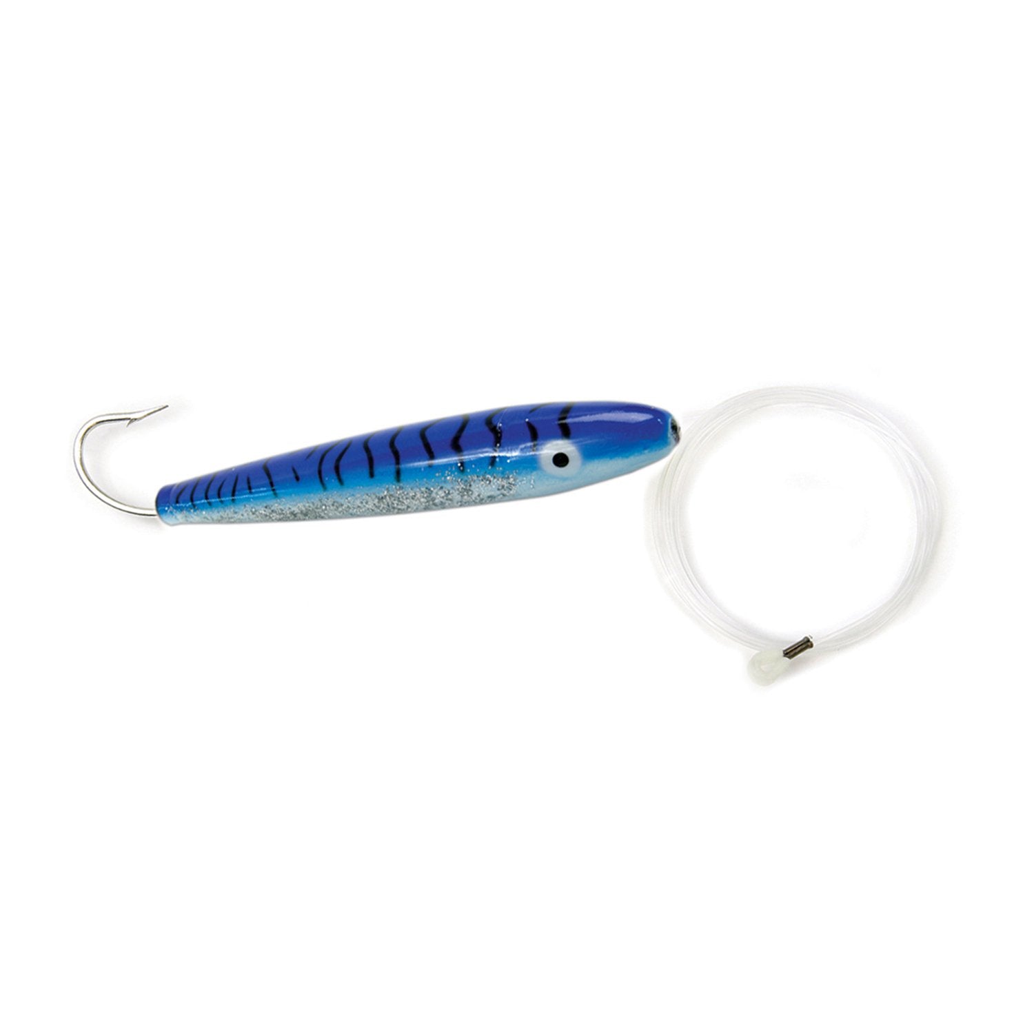 blue atlas cedar fish hook Rigged Cedar Plug