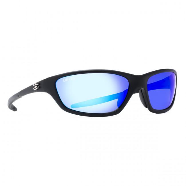 Calcutta Palm Polarized Sunglasses Matte Black Frame/Blue Mirror Lens