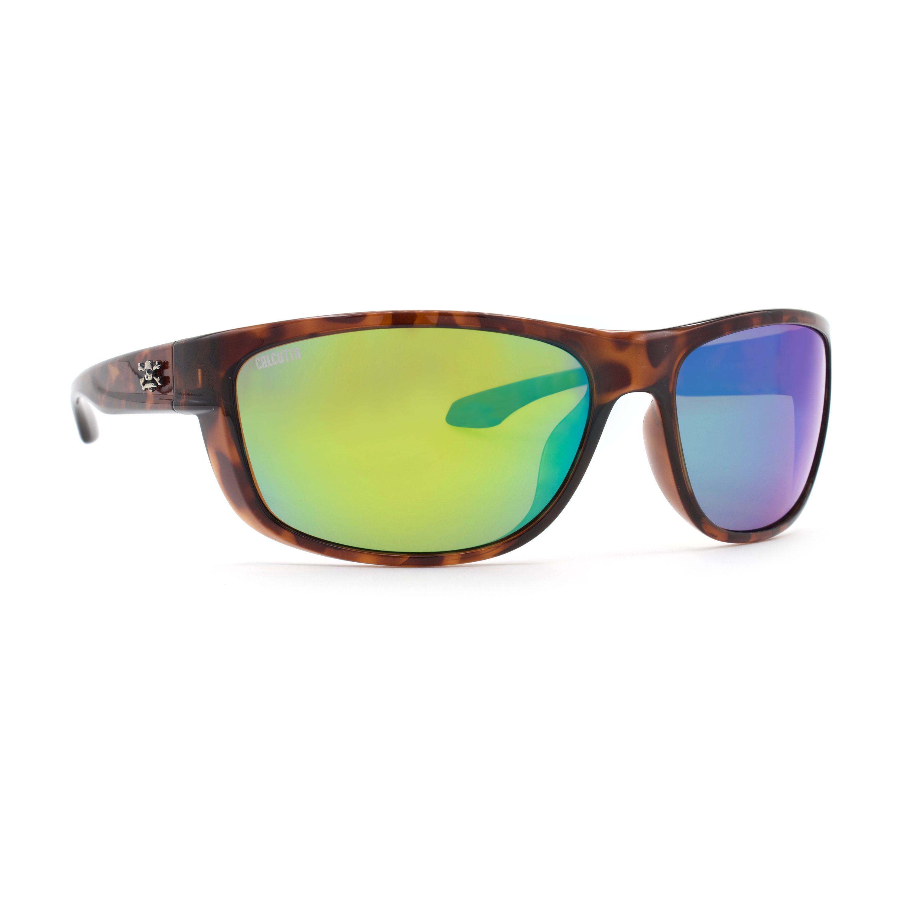 Calcutta Cross sunglasses tortoise frame green mirror lens