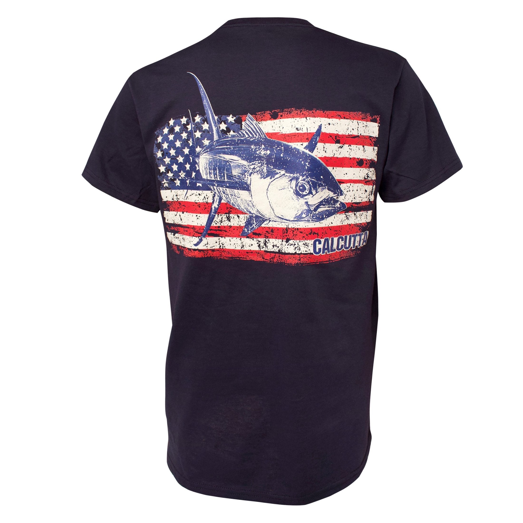 Calcutta t-shirt with tuna and American flag