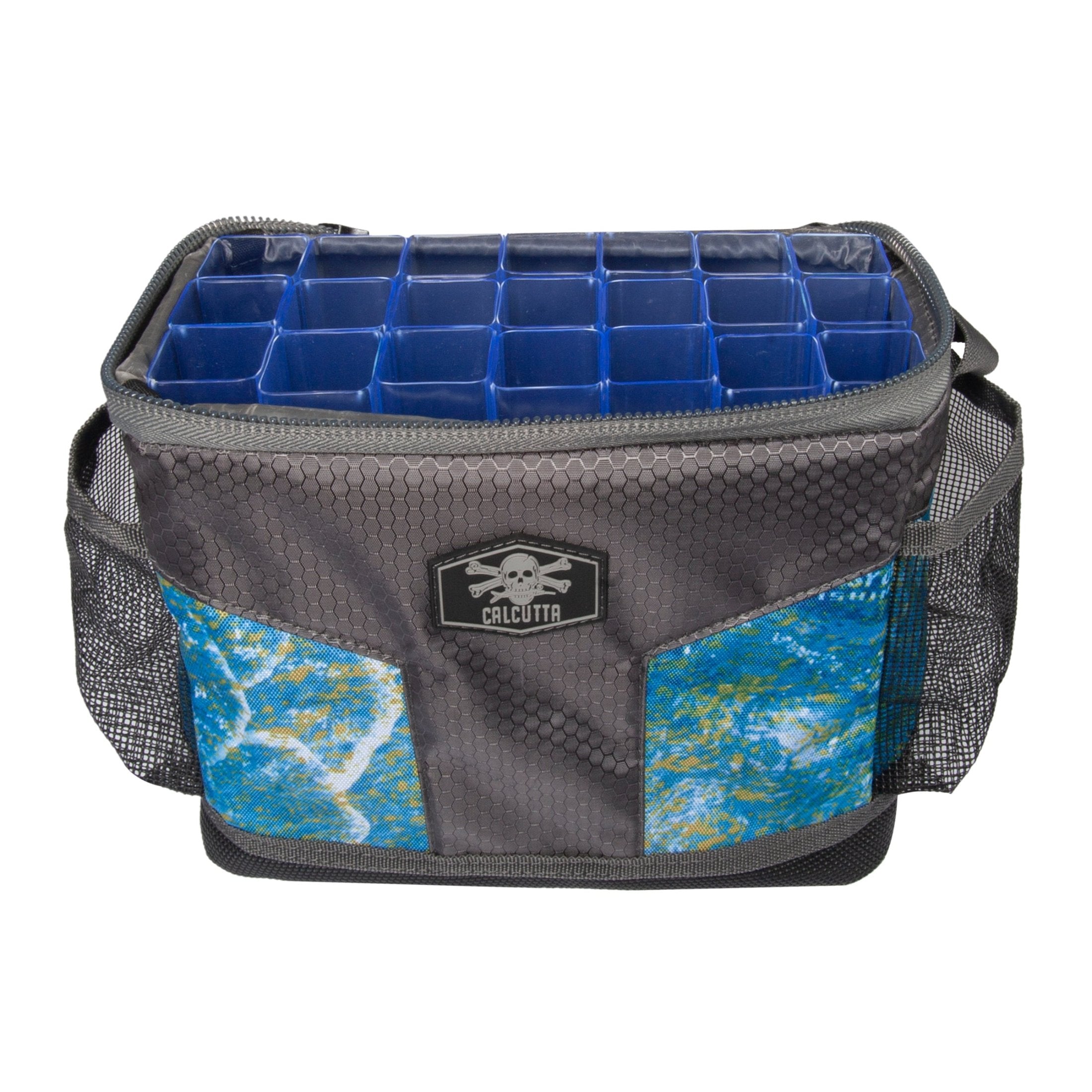 Calcutta jig bag with plastic lure tubes