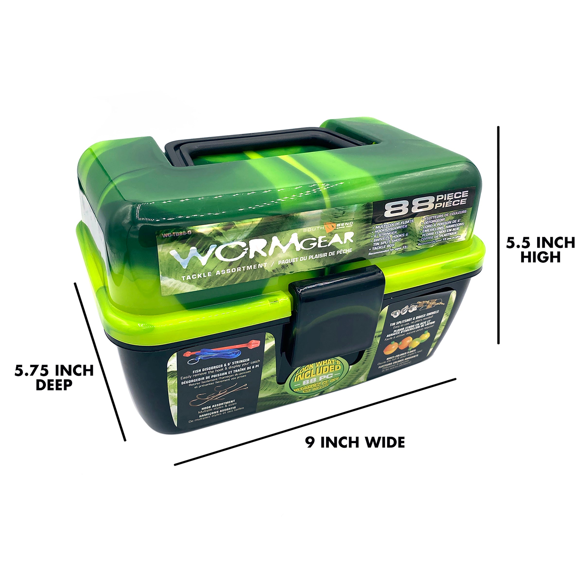 Worm Gear 88 piece tackle box dimensions