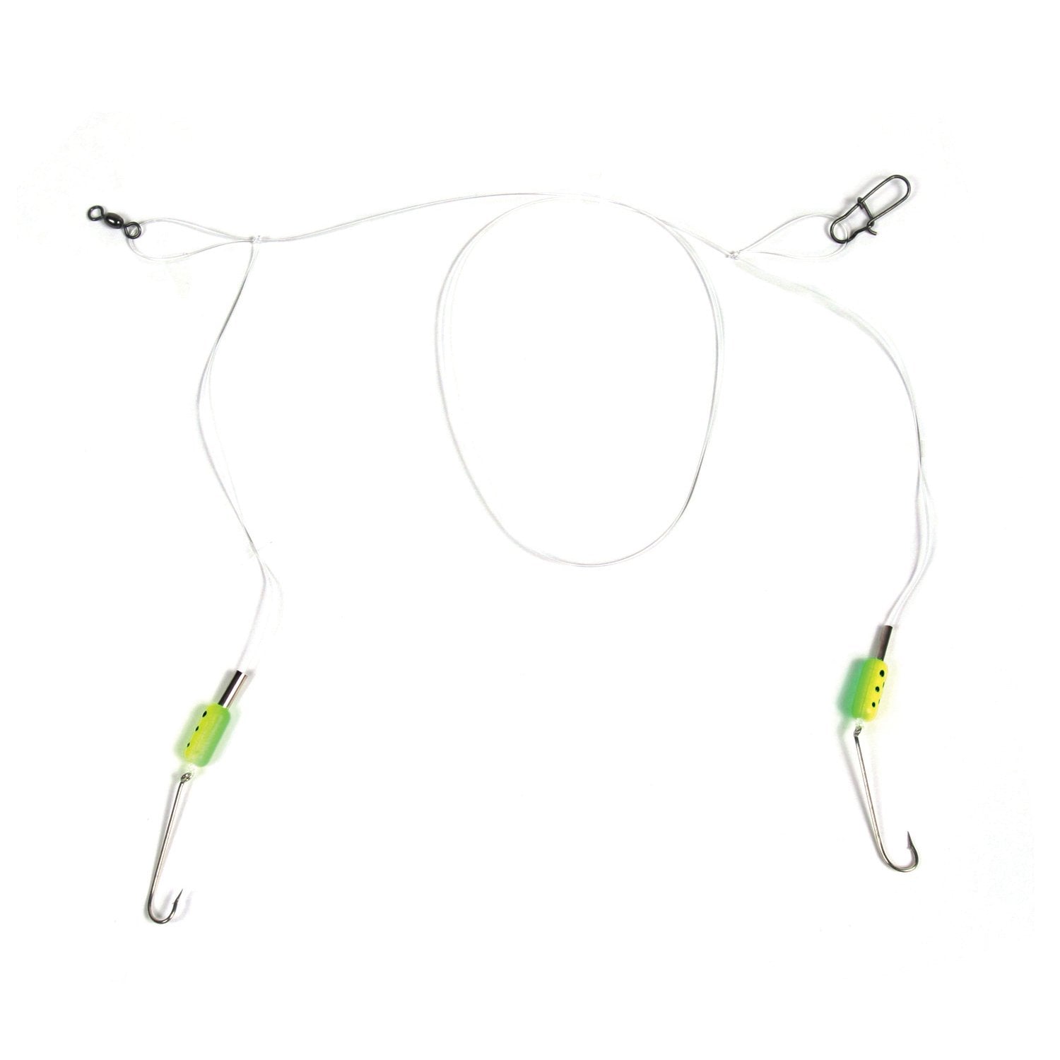 Sea Striker SSSKF-3GY Spot, Whiting & Pompano Rig #6 Pacific Bass Hooks 2 Tone Floats - Green & Yellow