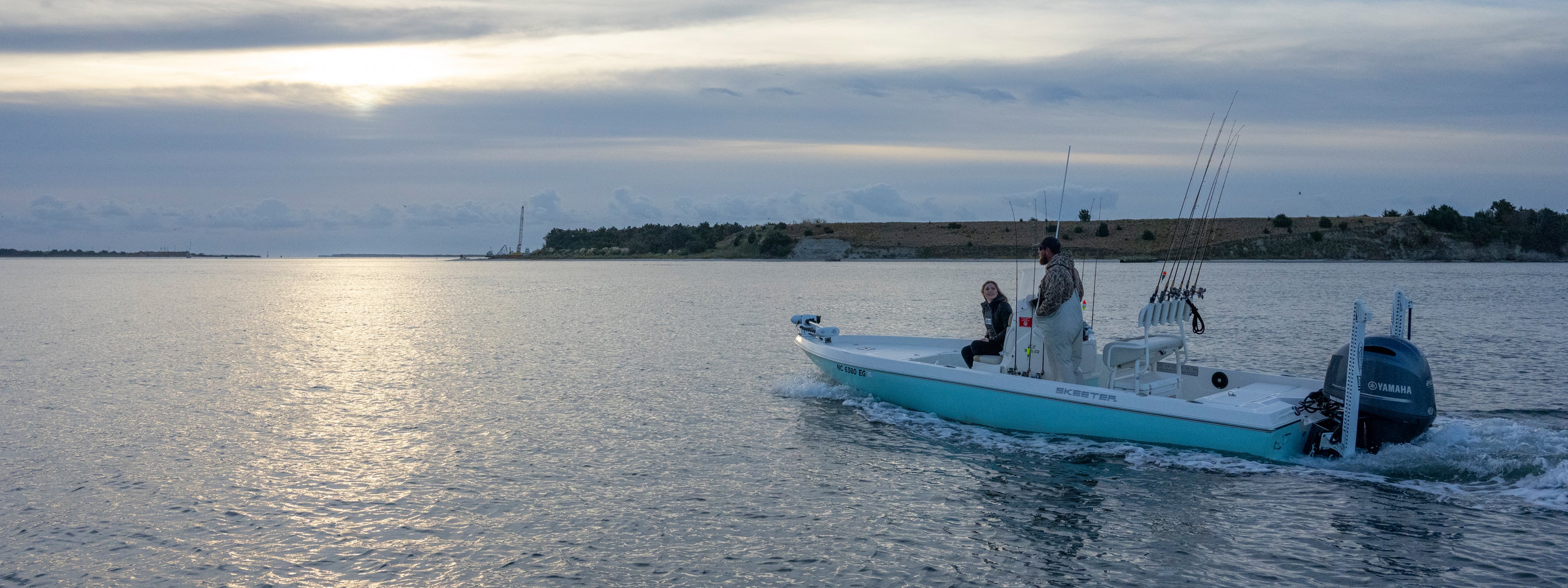 Couple heading out on boat