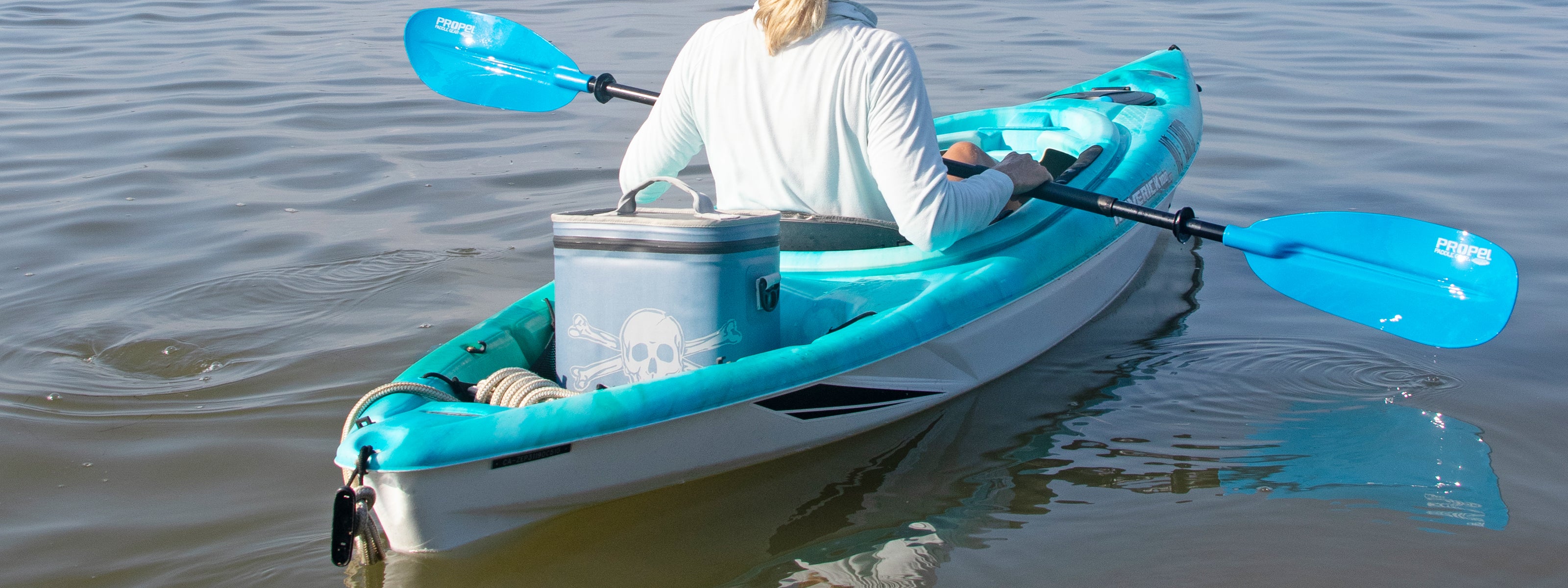Calcutta cooler in kayak