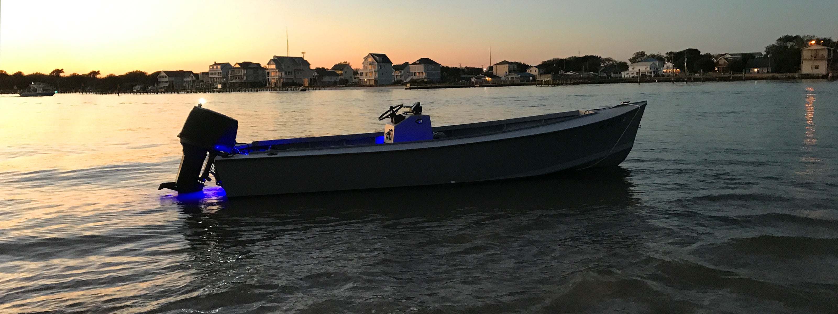 Boat outfitted with Shoreline Marine lights