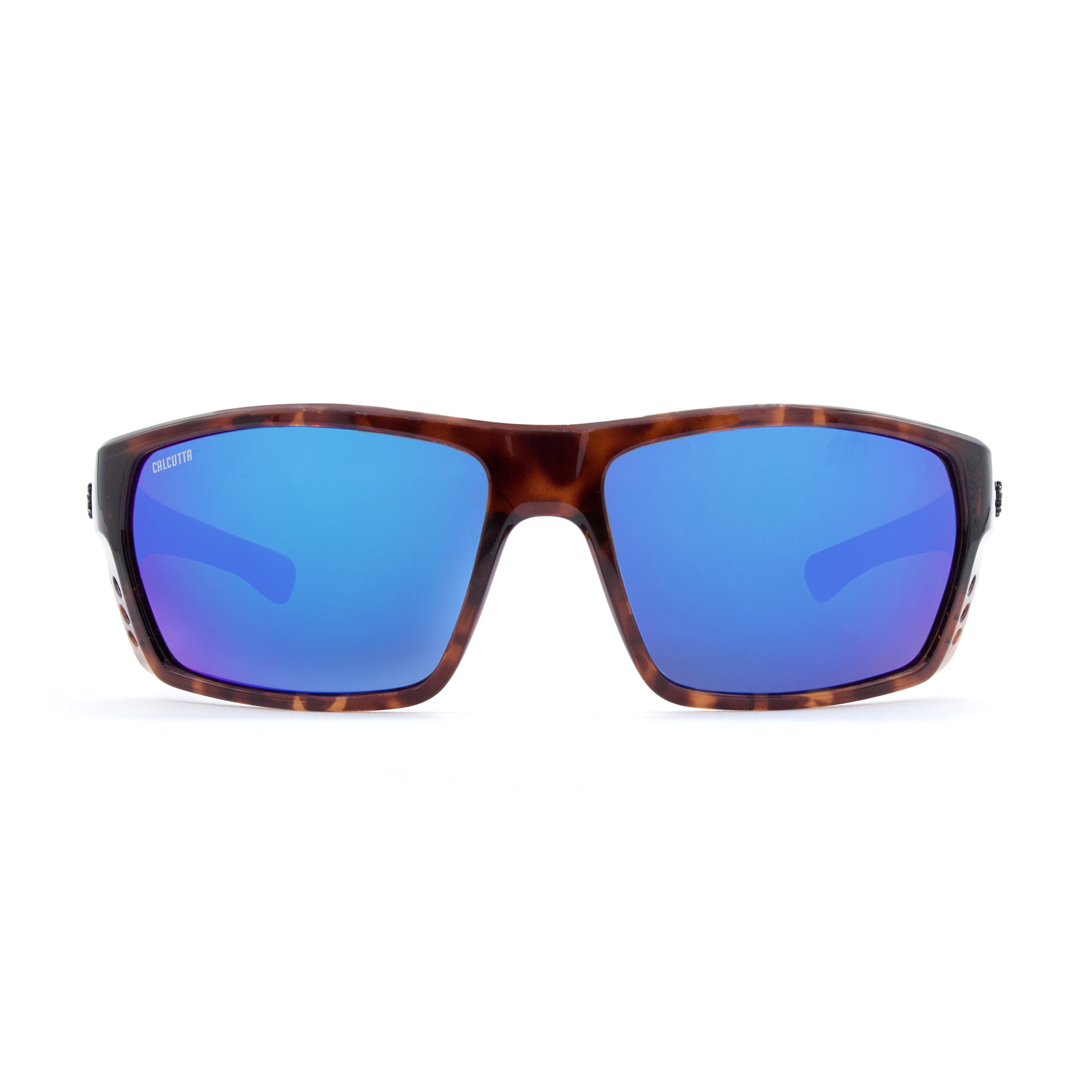 Calcutta Fathom sunglasses tortoise blue mirror front
