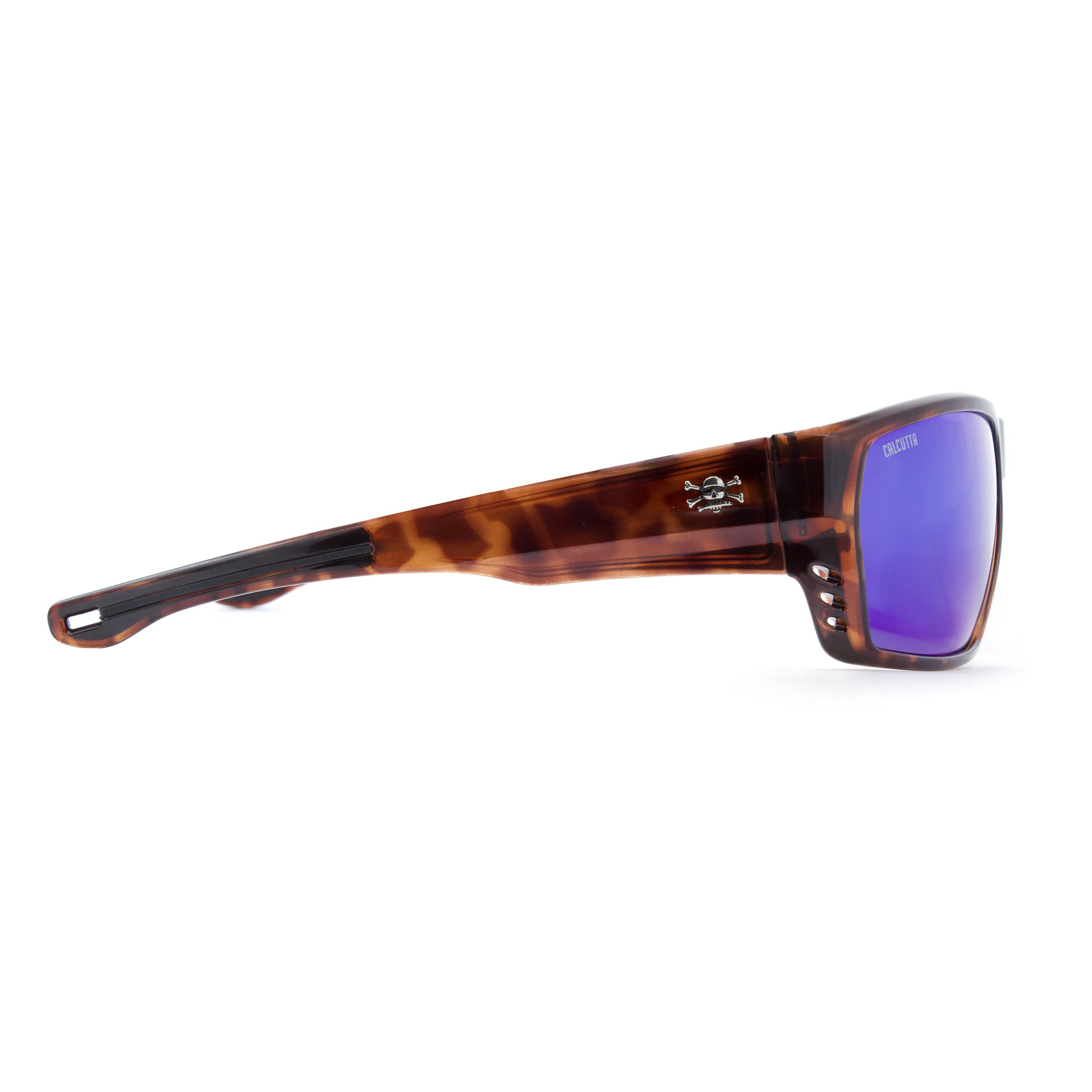 Calcutta Fathom sunglasses tortoise blue mirror side