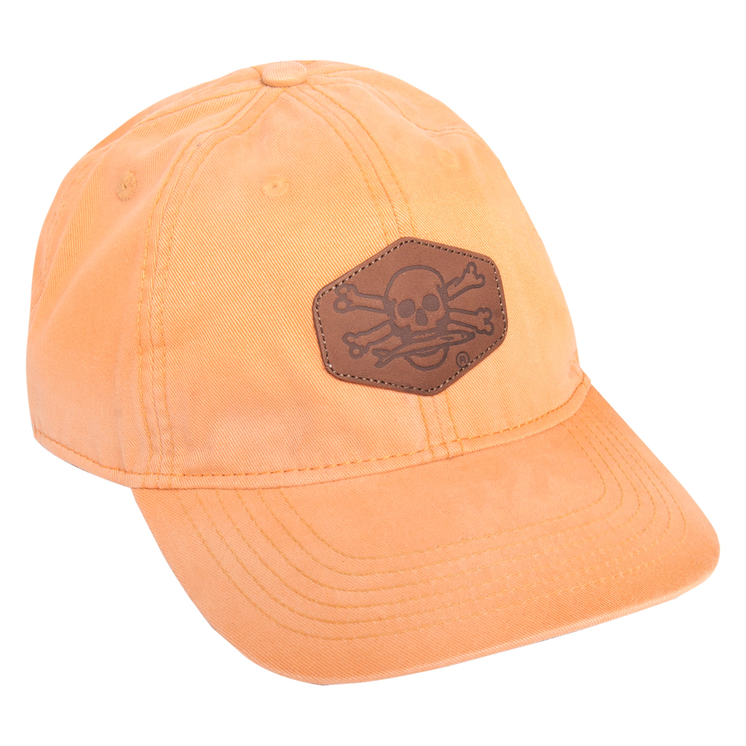 Orange Calcutta hat with leather patch