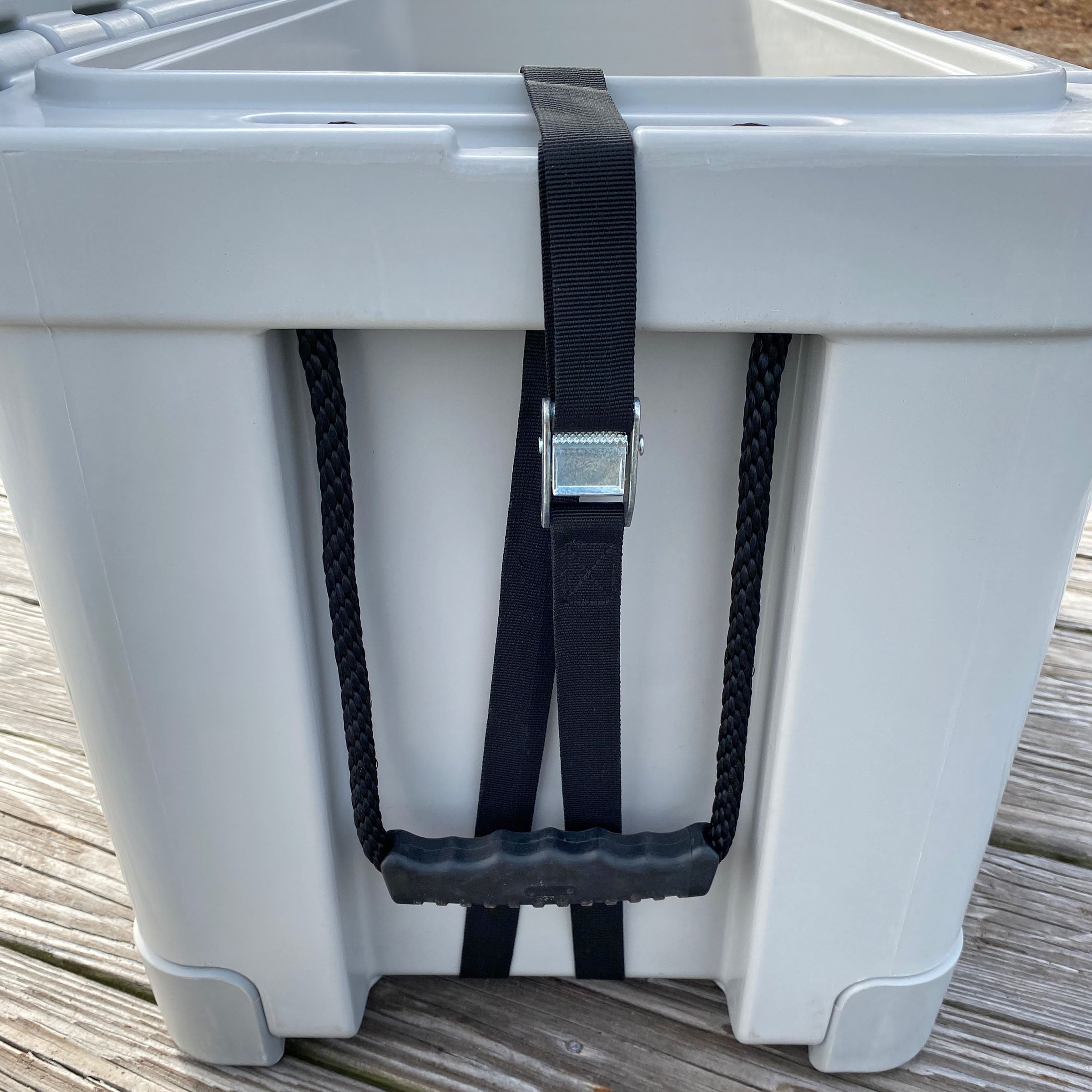 Calcutta cooler cart wheel kit strapped to cooler