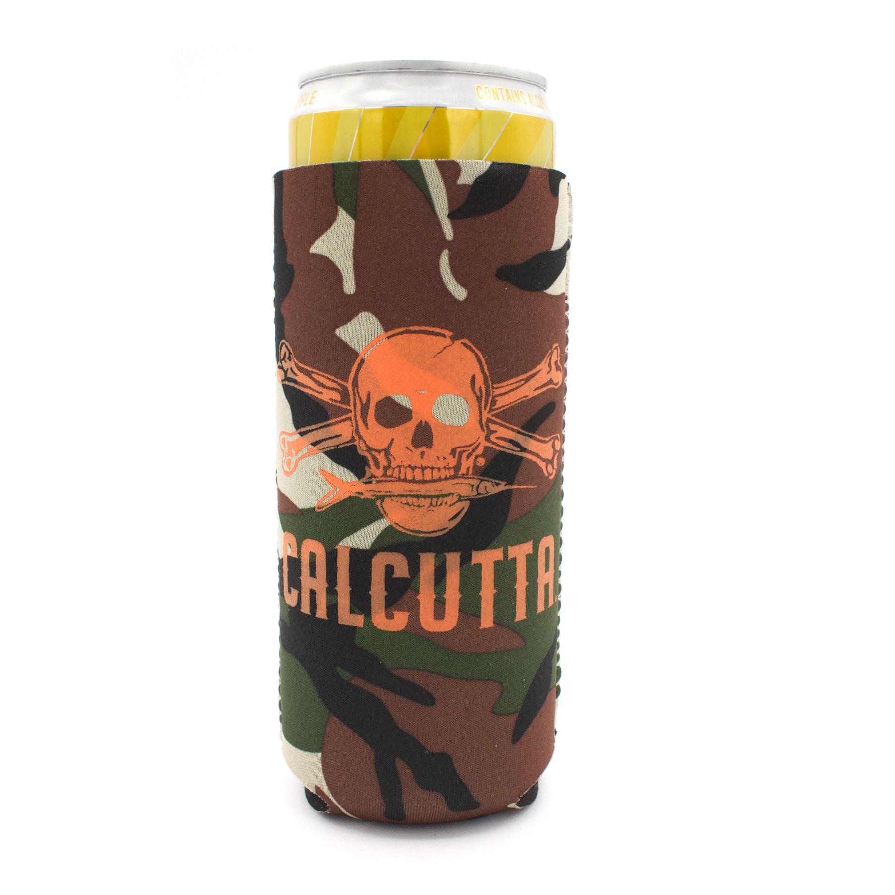 Camo Calcutta slim can koozie