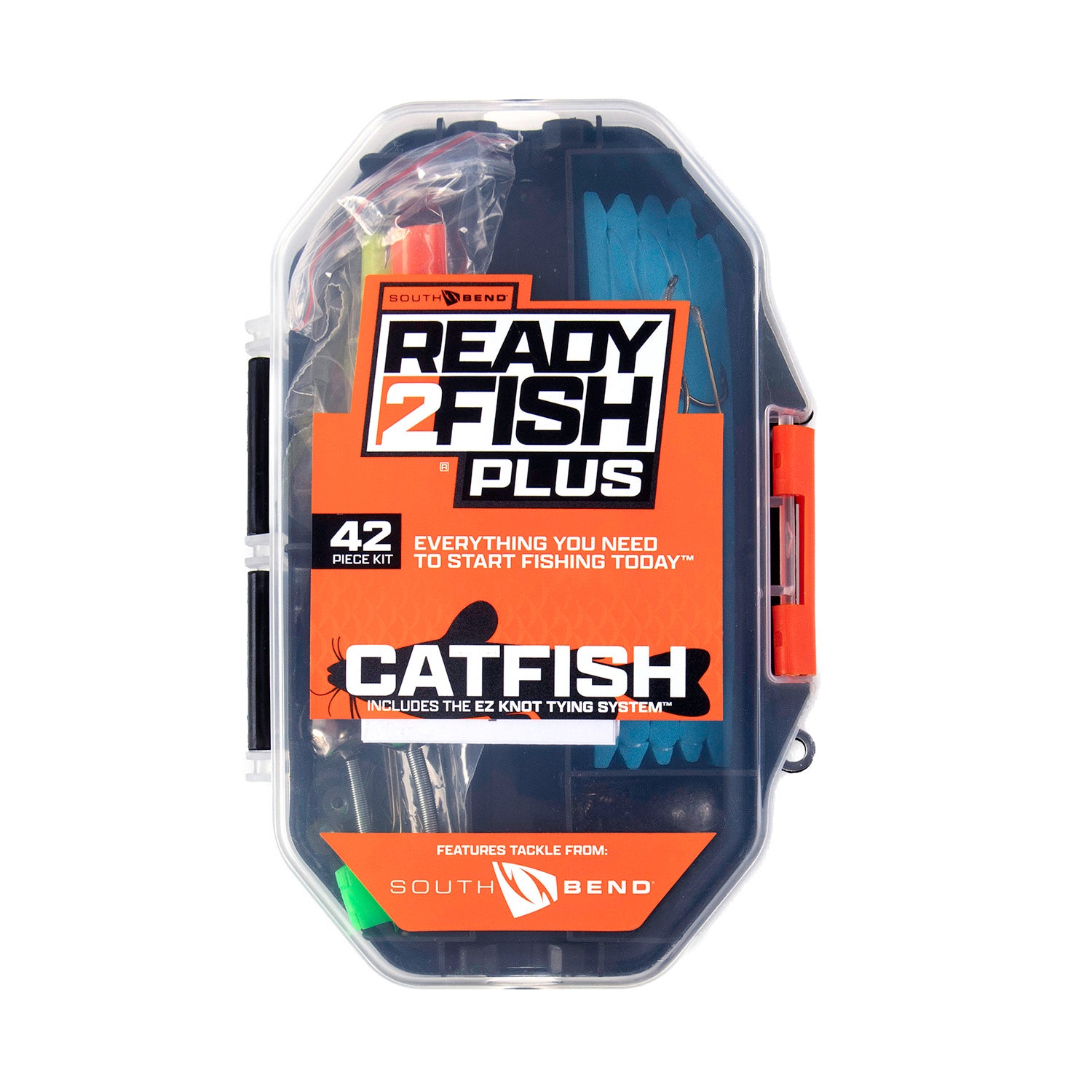 Ready2Fish Plus catfish spincast rod and reel combo tackle kit box