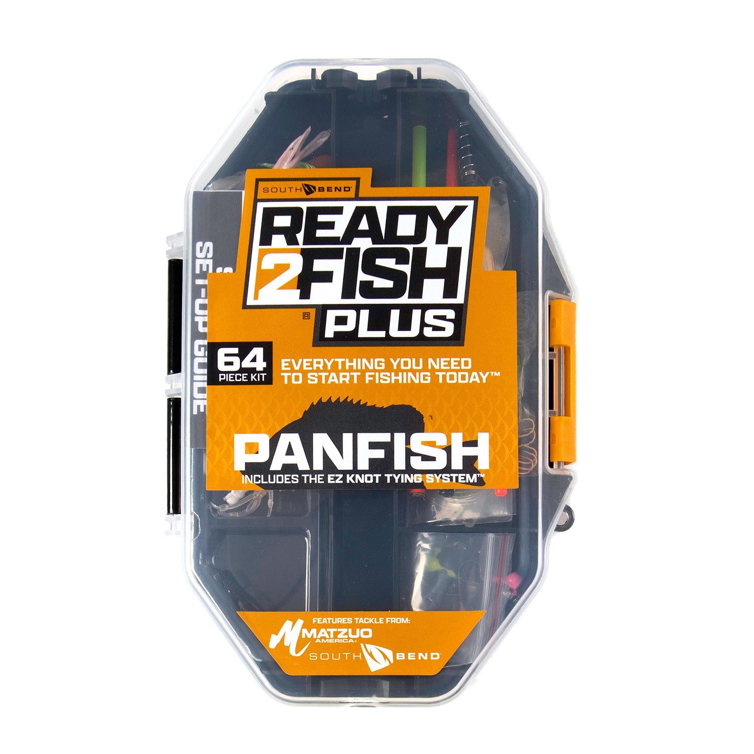 Ready2Fish Plus panfish spinning rod and reel combo tackle kit box