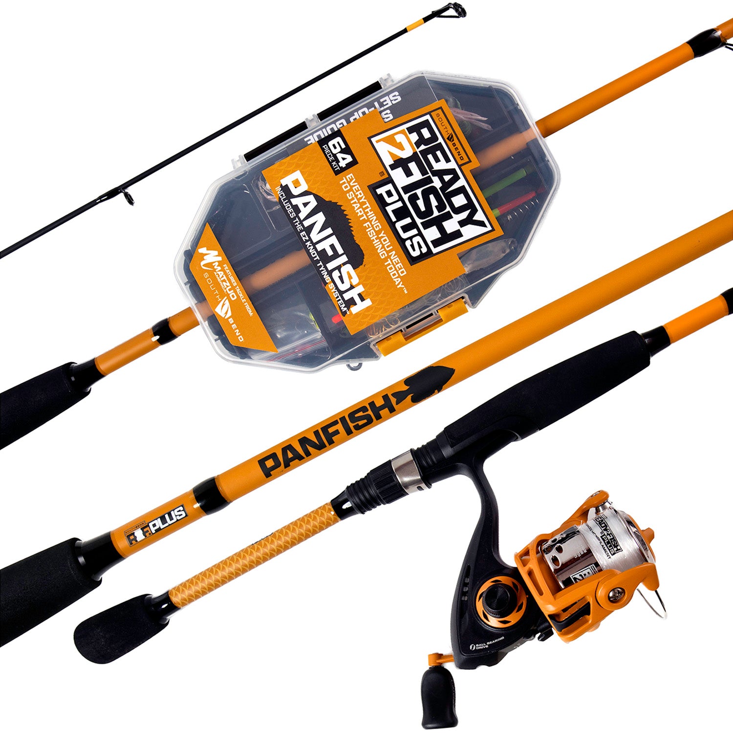 Ready2Fish Plus panfish spinning rod and reel combo closeup