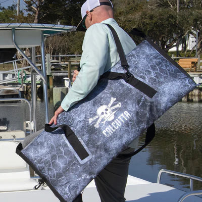 Man with Calcutta fish kill bag on his shoulder