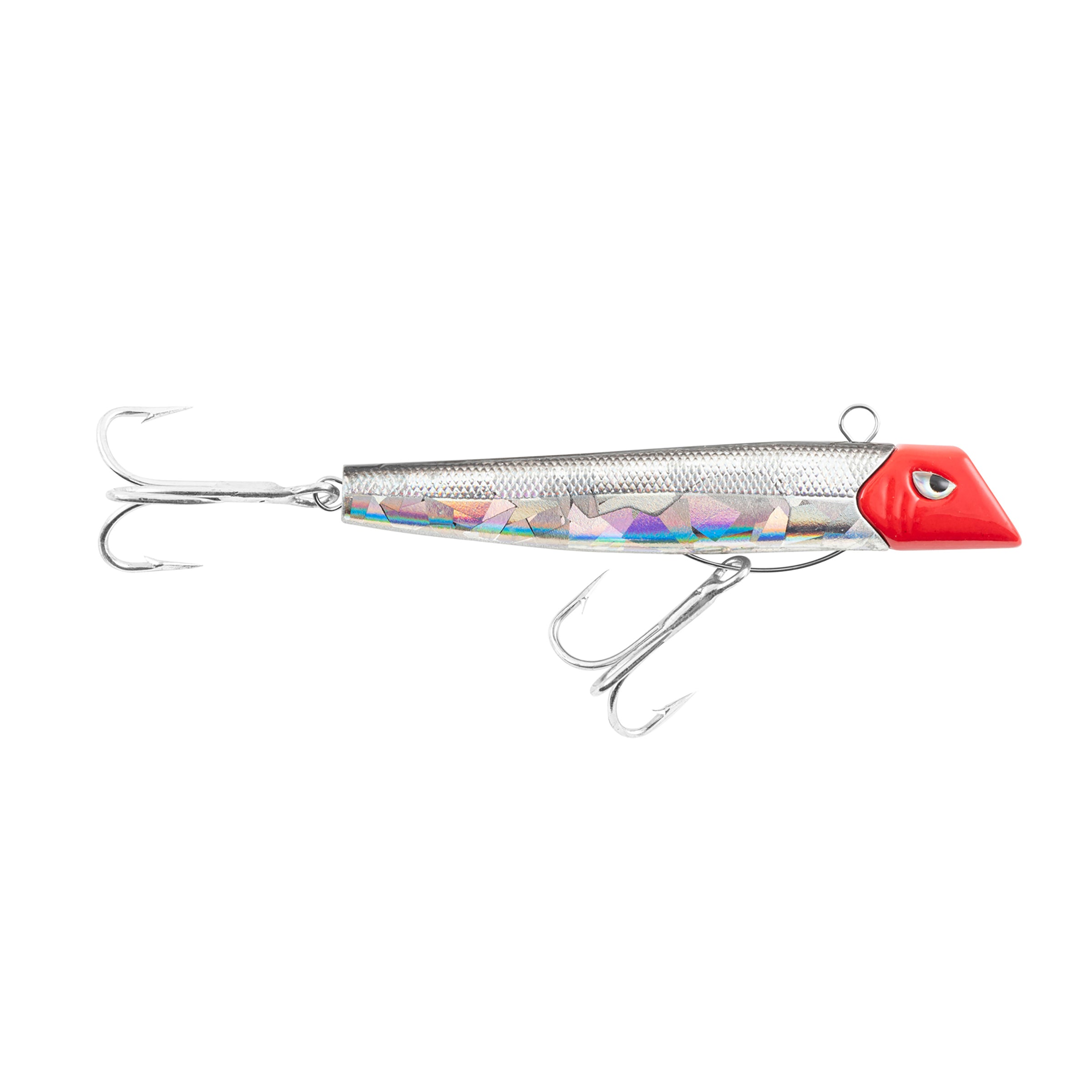 Got-cha Pro lure silver foil black back red head