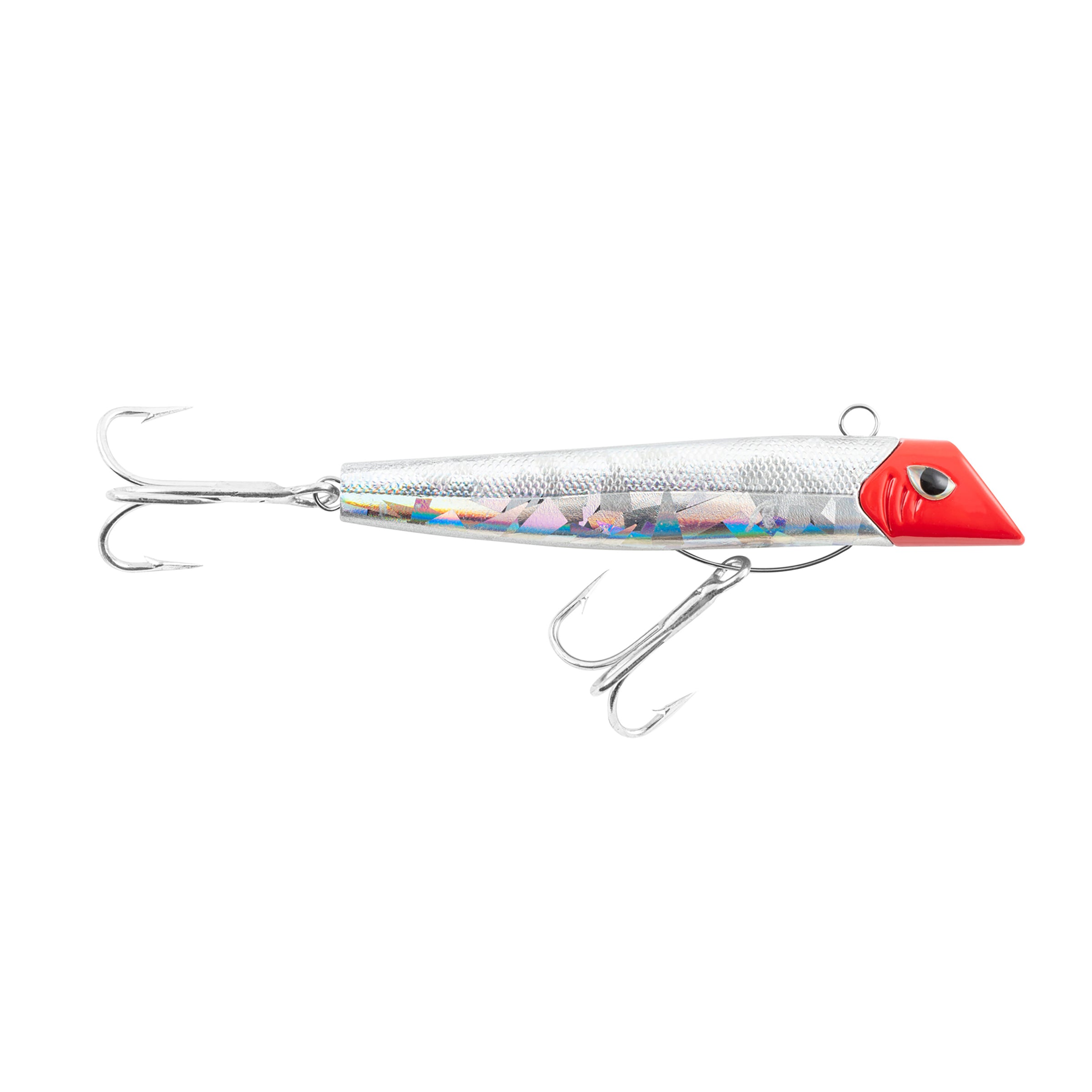 Got-cha Pro lure silver foil silver back red head