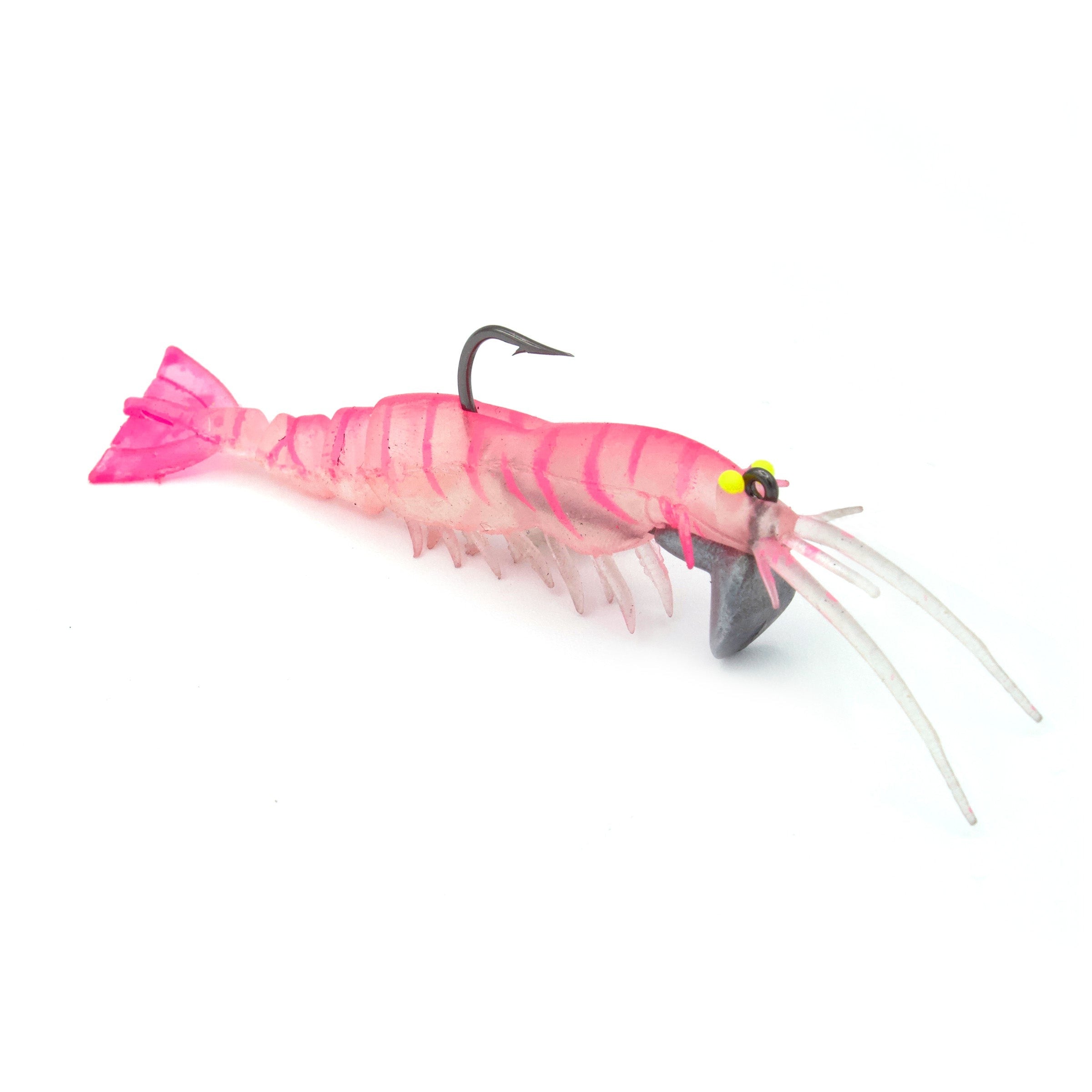 Got-Cha Gps-hp Lifelike Softplastic Shrimp 1/4 oz 3 Pack Hot Pink