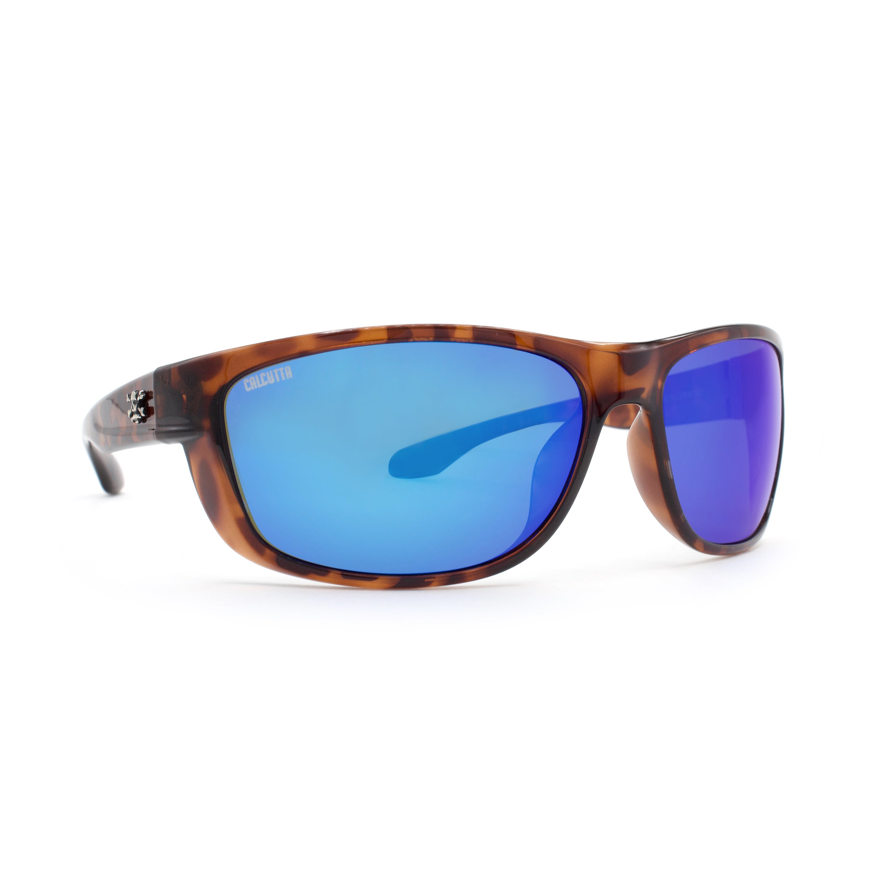 Calcutta Cross sunglasses tortoise frame blue mirror lens
