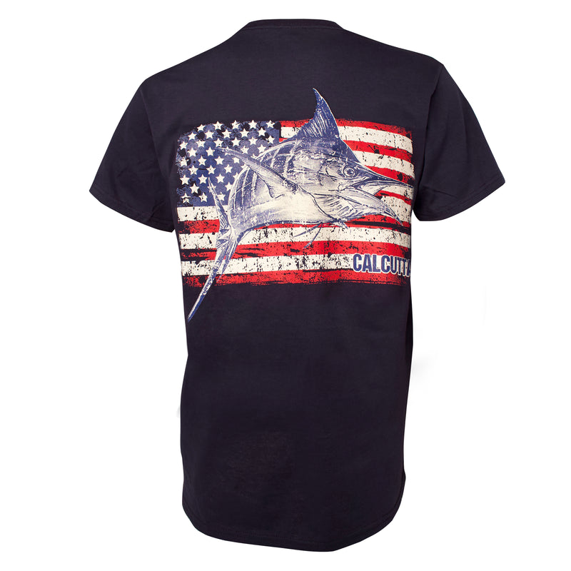 Men's American Flag Marlin T-shirt