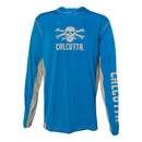 Blue performance fishing shirt hoodie