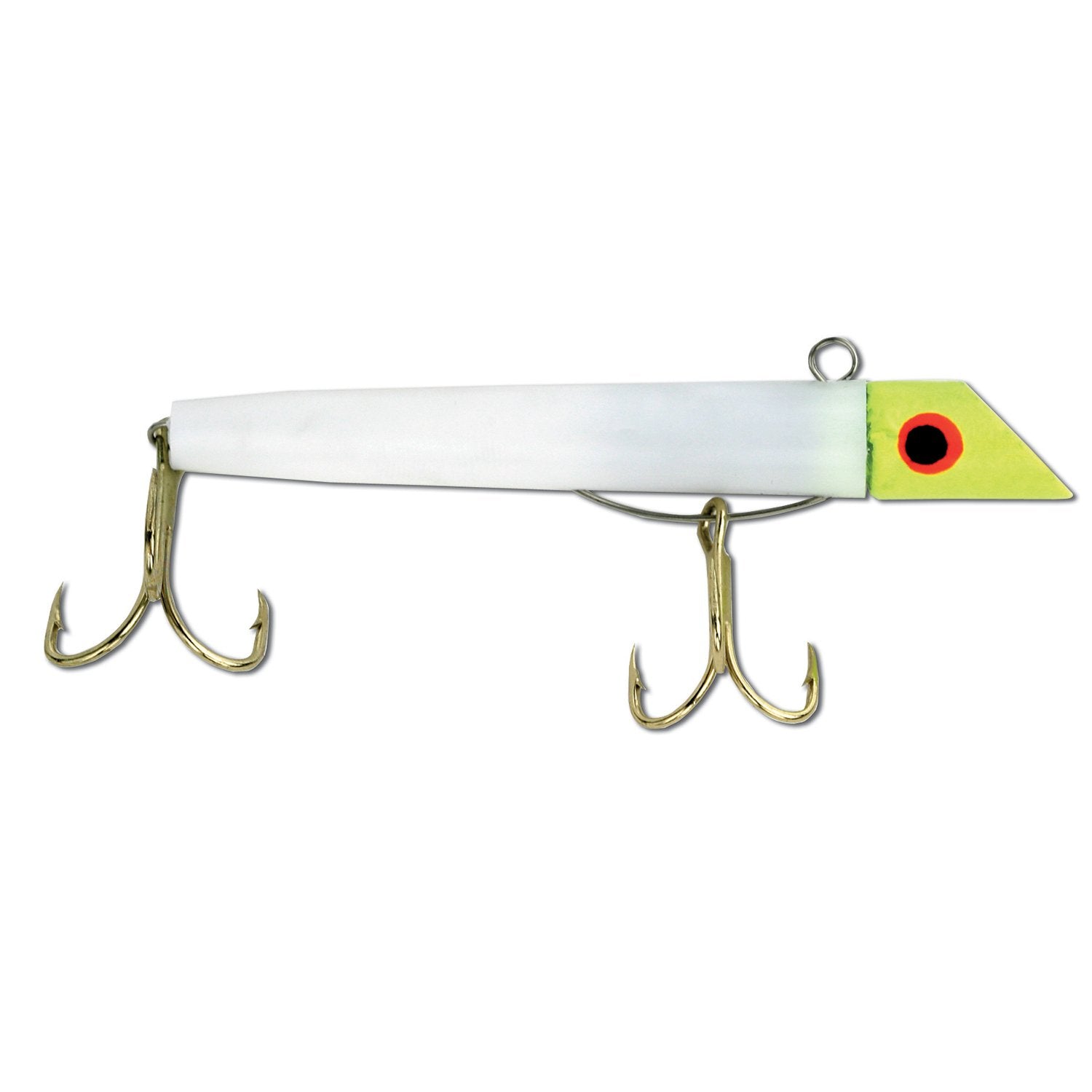Got-Cha plug 100 series yellow head white body gold hooks