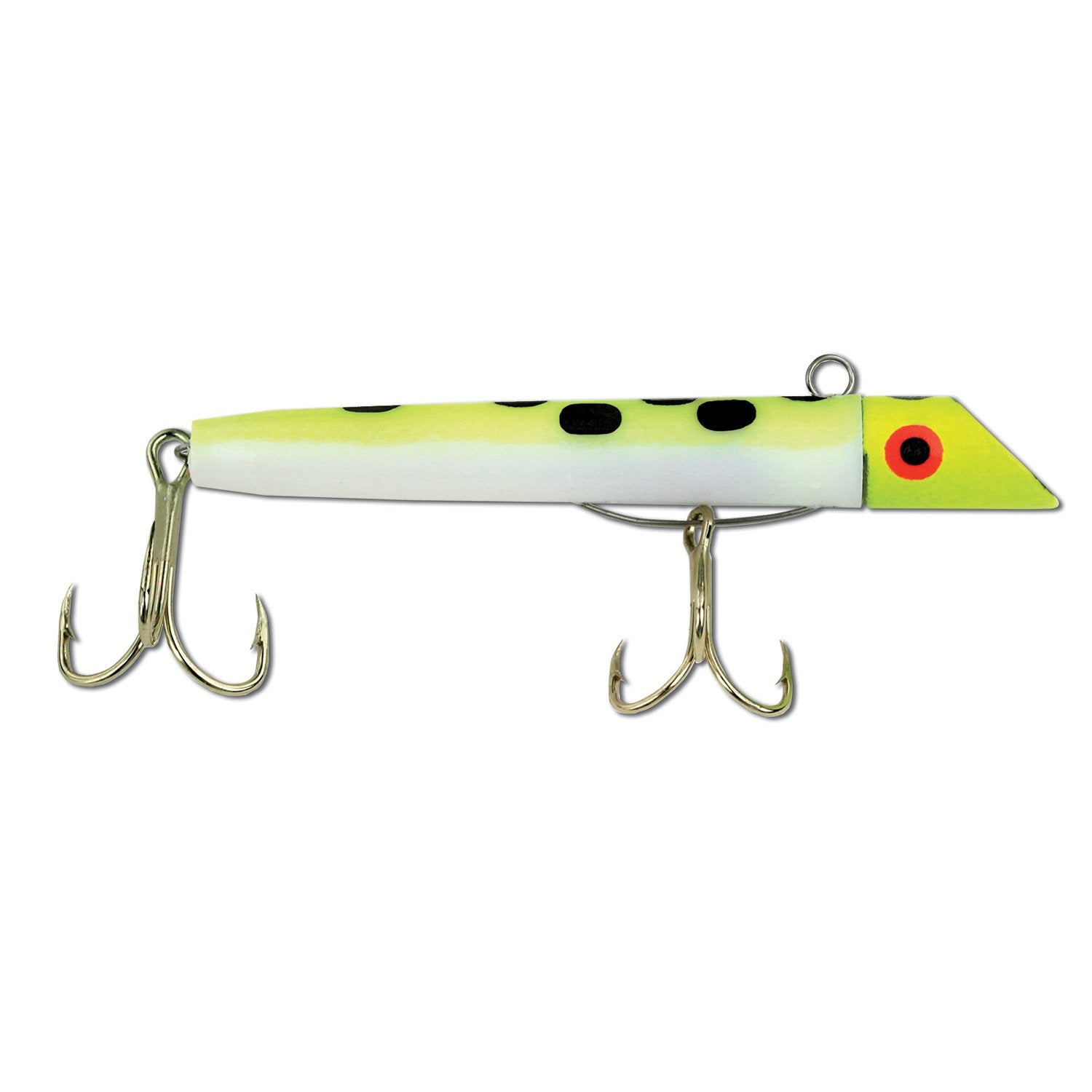 Got-Cha plug 100 series yellow head white body with dots