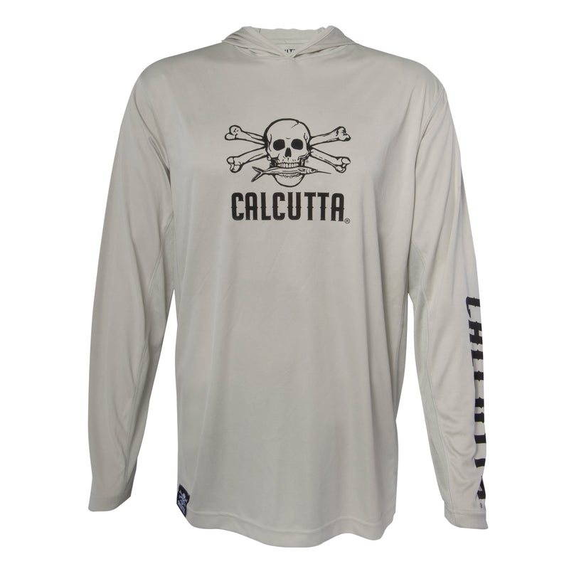 Gray performance fishing shirt hoodie