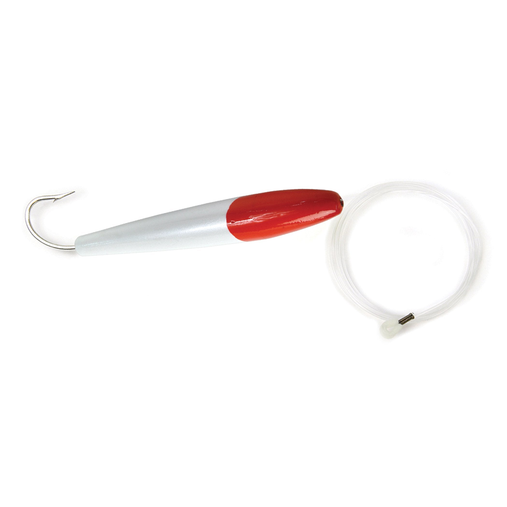 Red and white rigged cedar plug